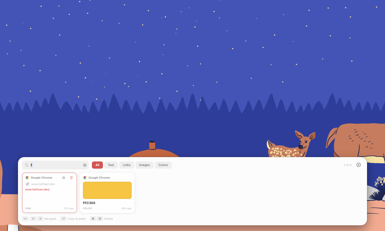 Instant search